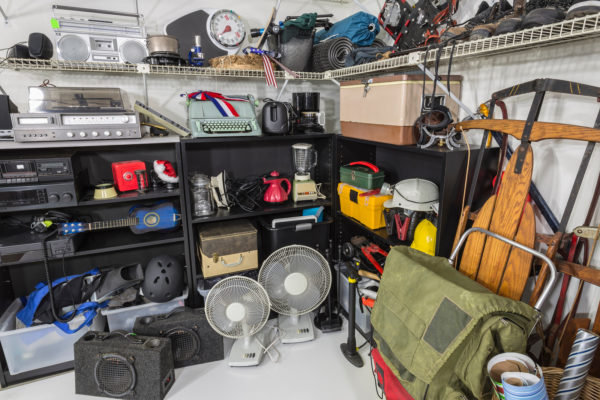 A garage sale in a home