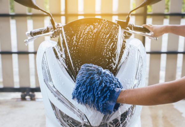 Cleaning a motorcycle for summer